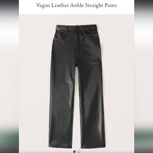 Abercrombie Vegan Leather Ankle Straight Pants